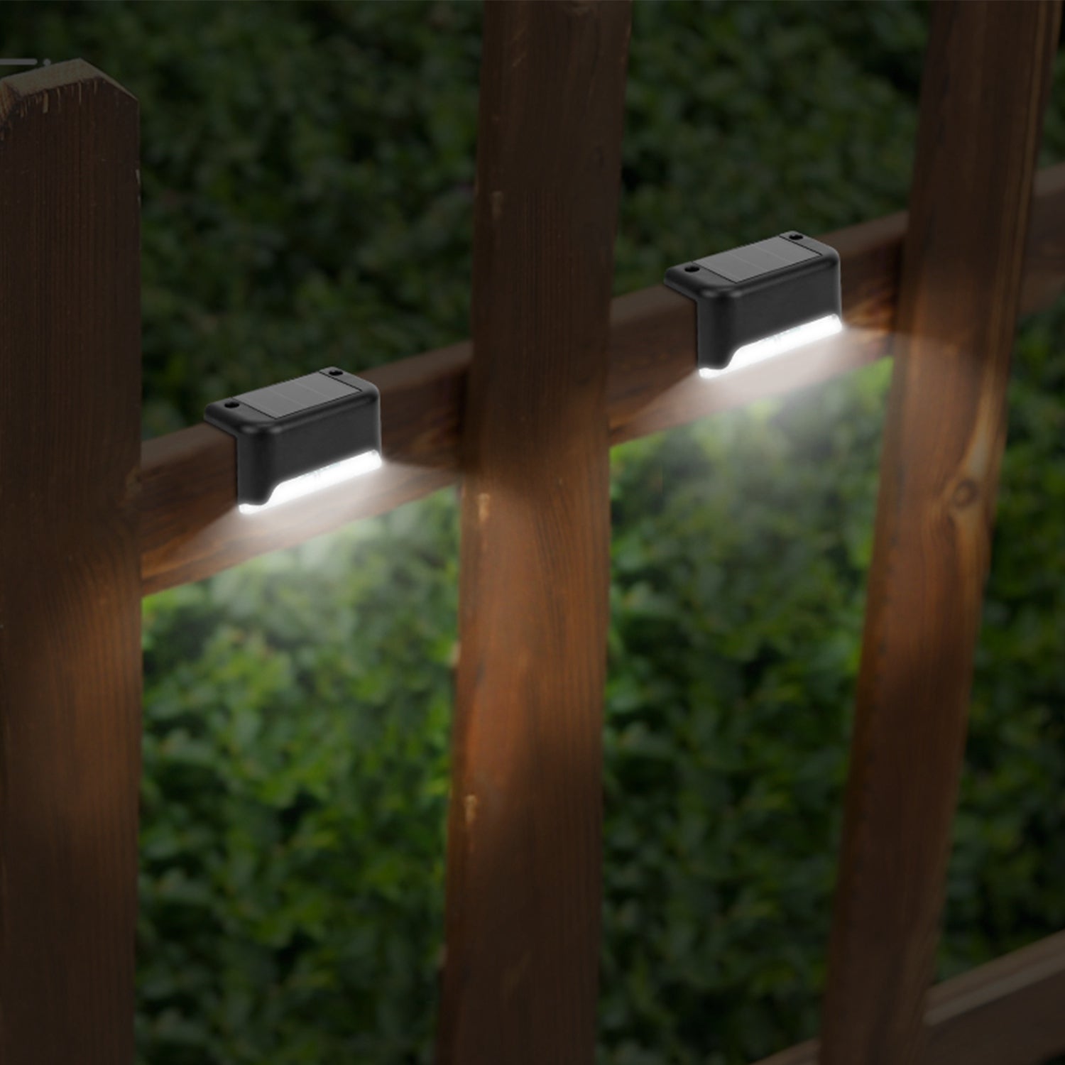 Solar LED Step Lights Waterproof Dusk to Dawn Outdoor Fence Lamps