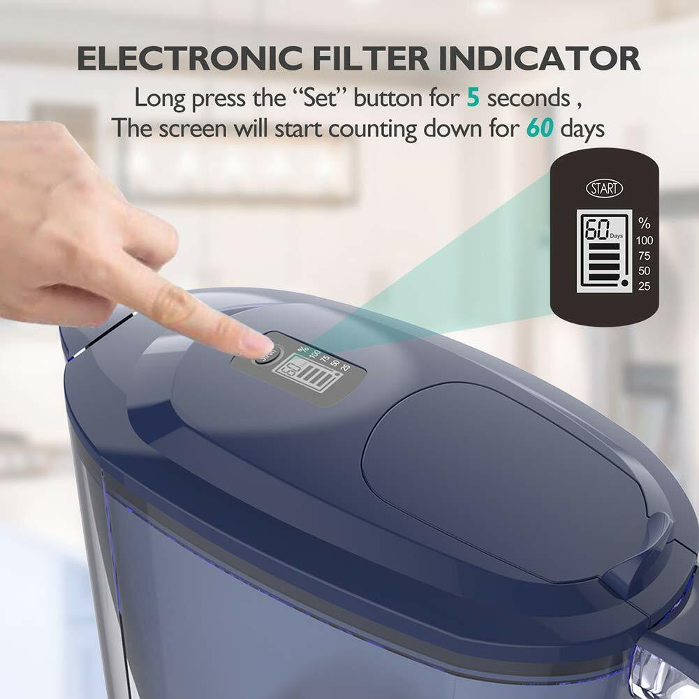 10 Cup Water Filter Jug With Electronic Indicator Cartridge