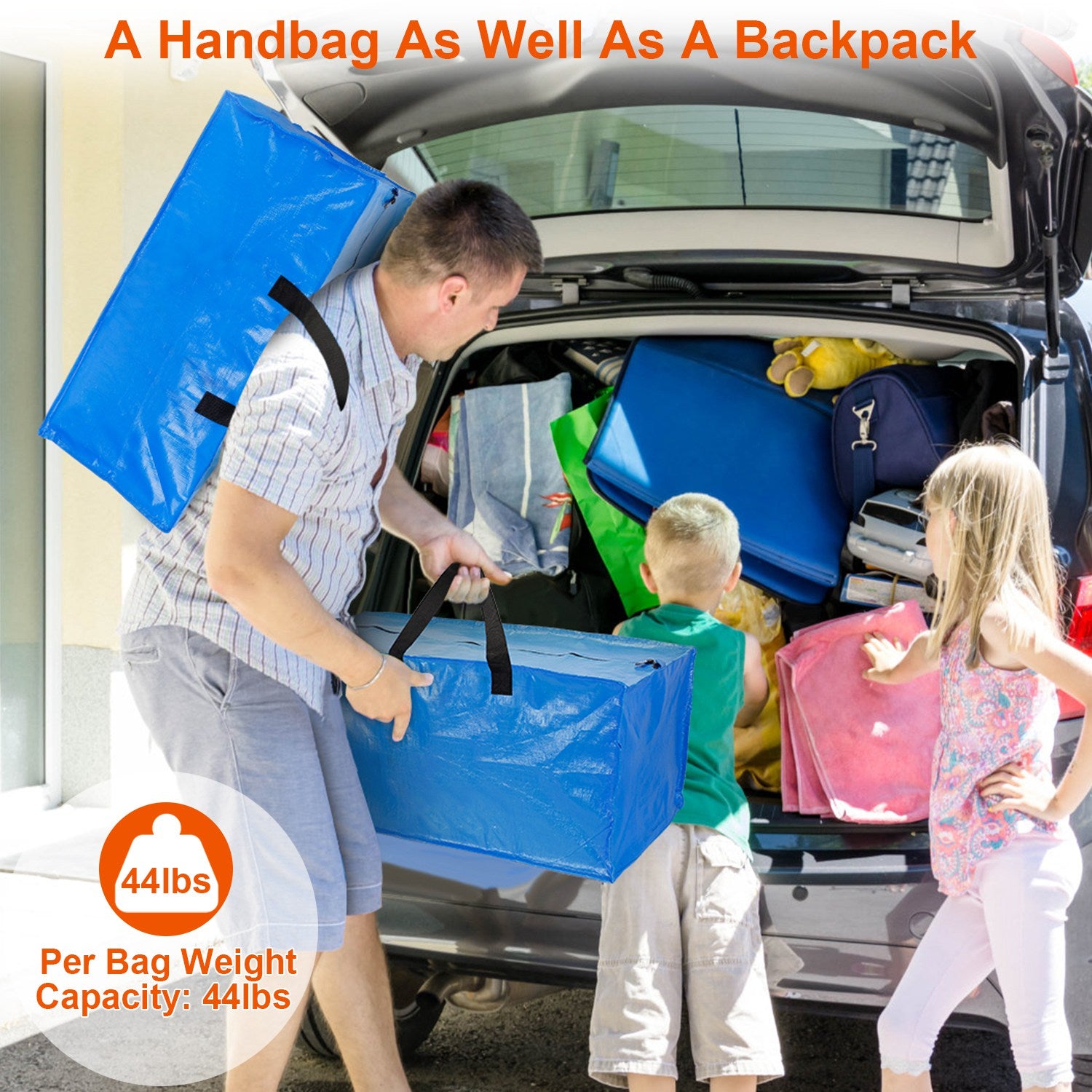 4Pcs Heavy Duty Moving Bags Reusable Storage Totes with Zipper