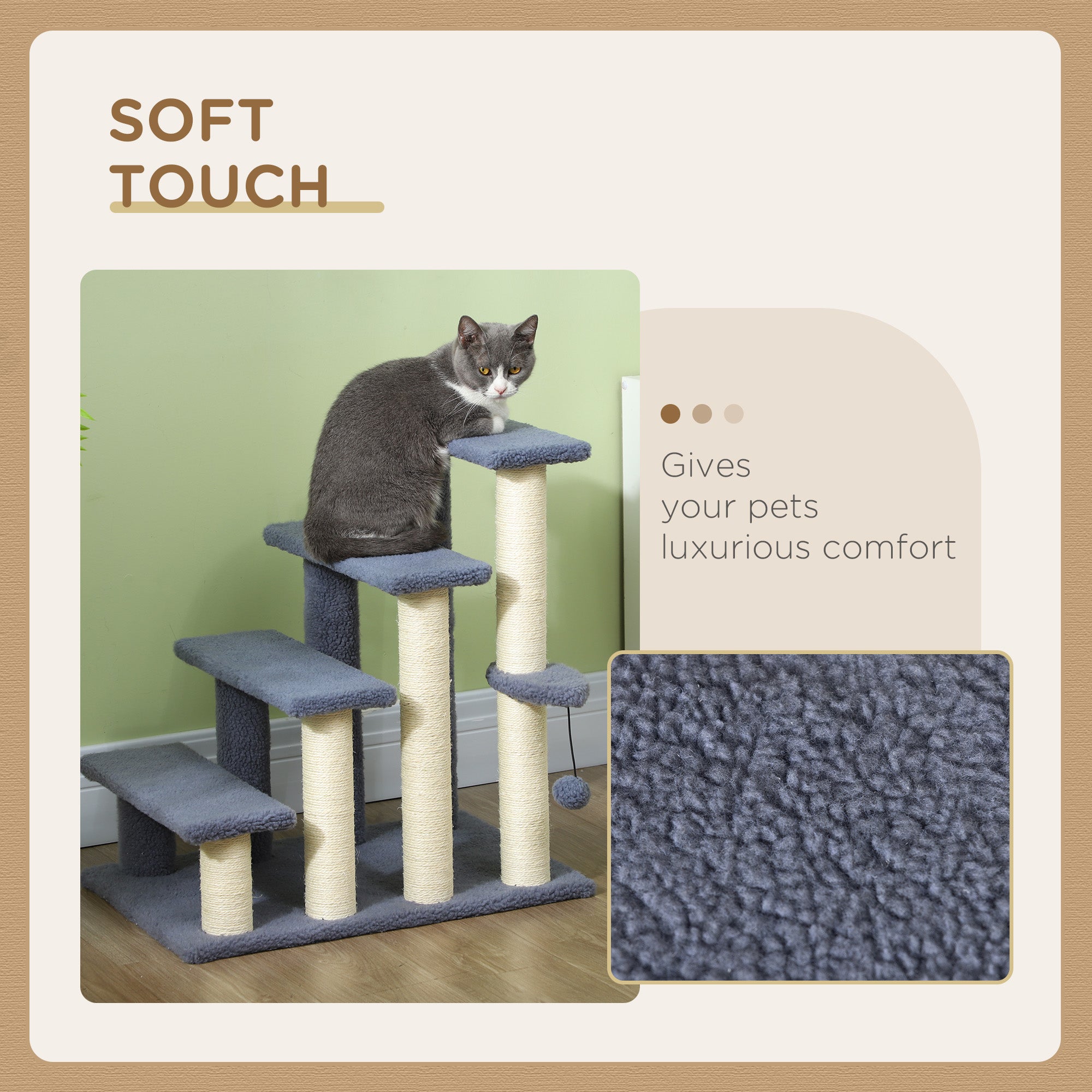 Premium Cat Climbing Steps with Scratching Posts