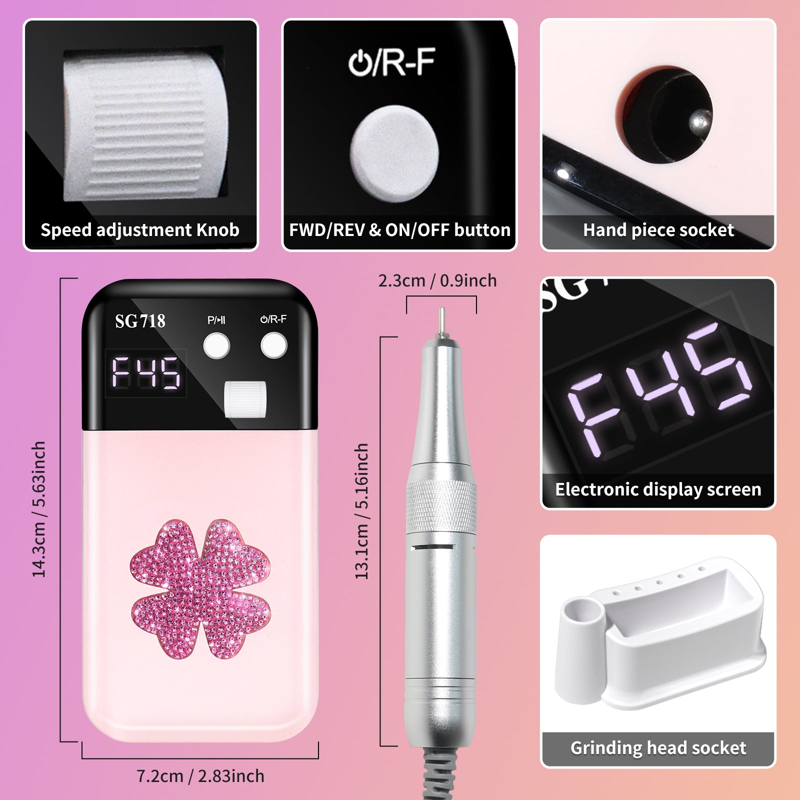 45000 RPM Rechargeable Electric Nail Drill