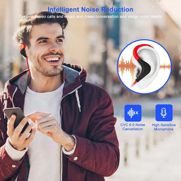 Wireless Sport Bluetooth Headset Sweatproof Noise Cancelling Earphones