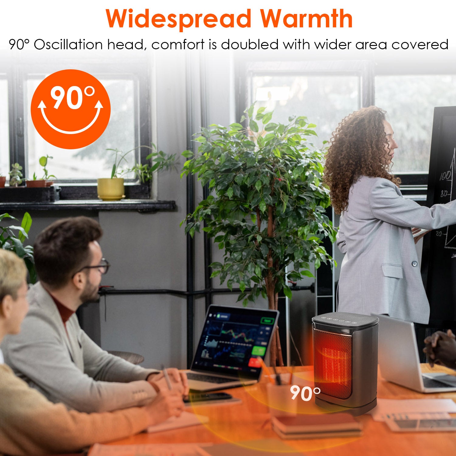 1500W Ceramic Space Heater Oscillating Remote Control Heater