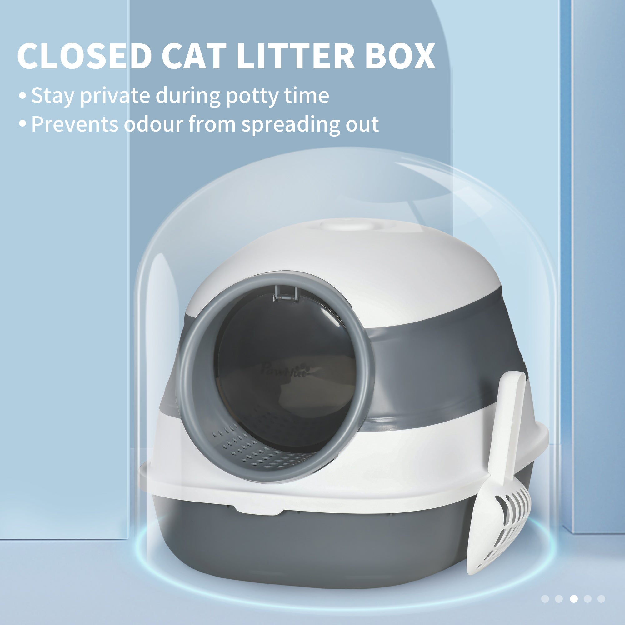 Ultimate Dome Covered Cat Litter Box with Lid Clean and Odor Control