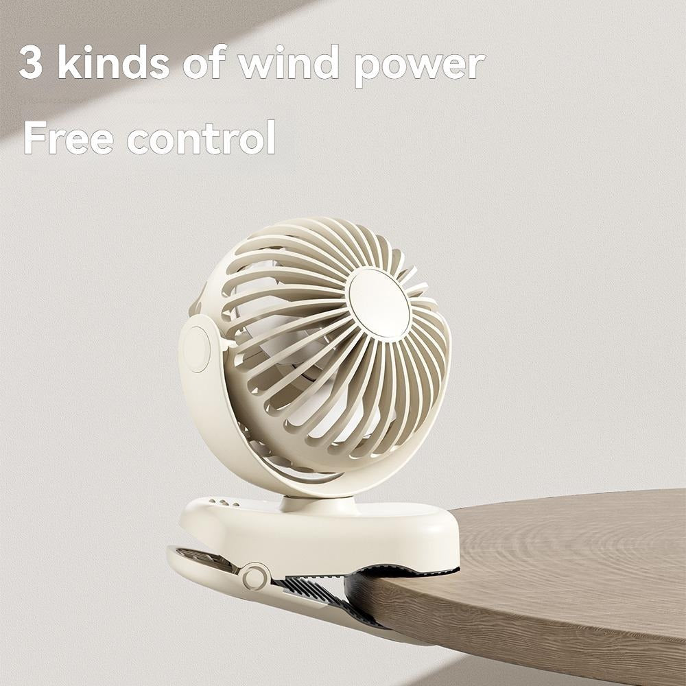Powerful Portable Clip Fan USB Rechargeable Quiet Cooling