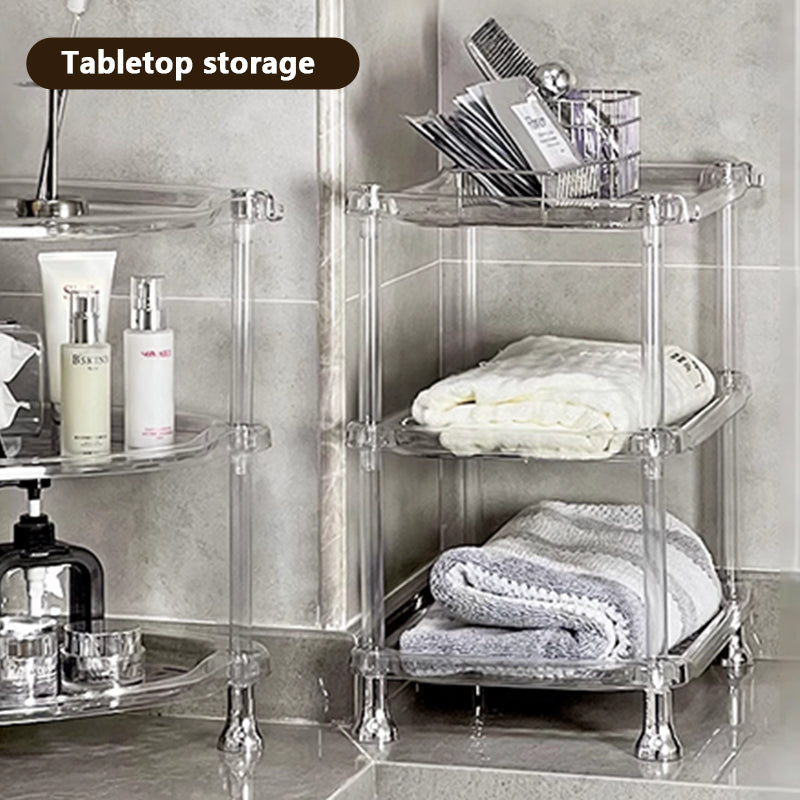 3 Layer Water Ripple Transparent Bathroom Storage Shelf