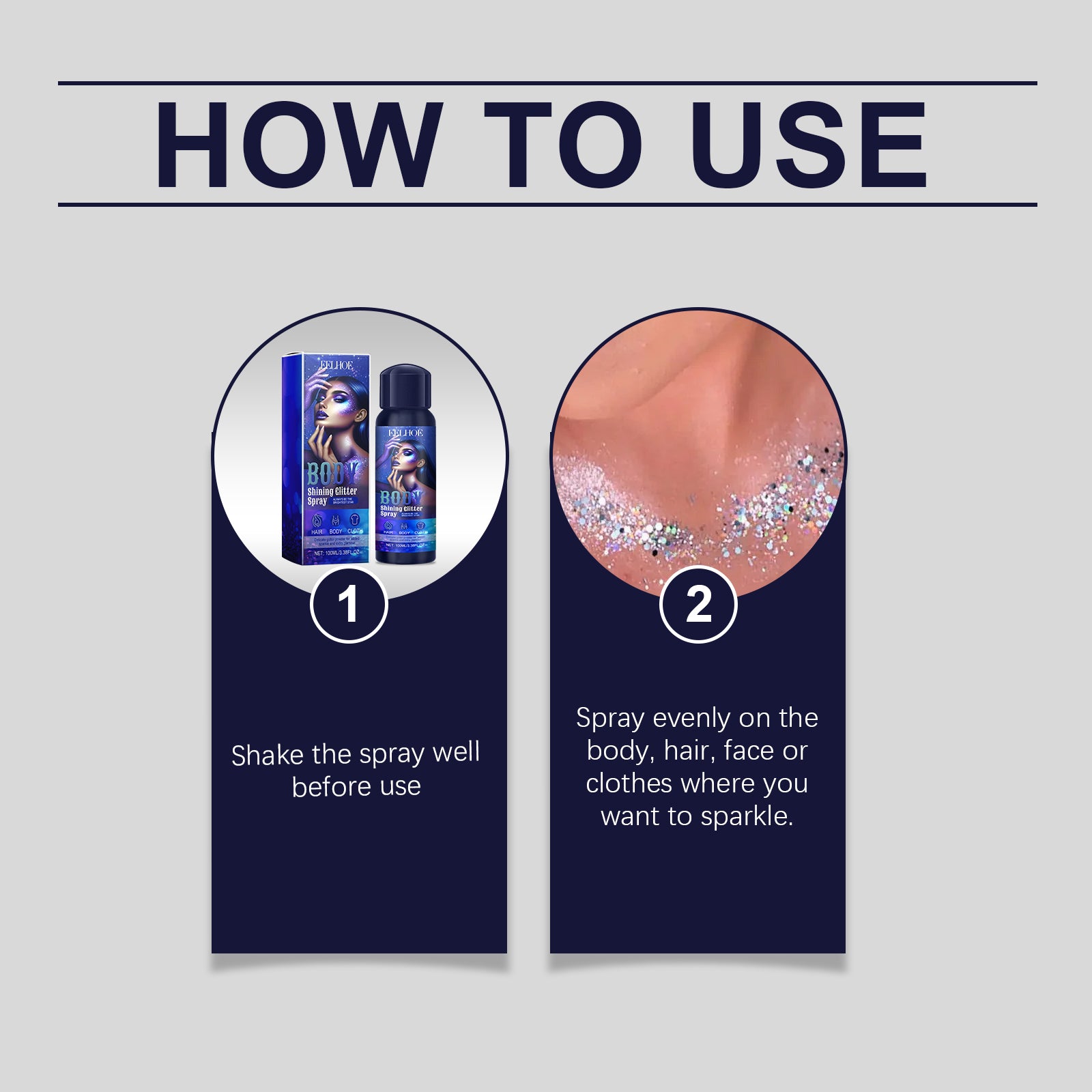 Eelhoe Glitter Highlighter Spray Long Lasting Shimmer Body Mist