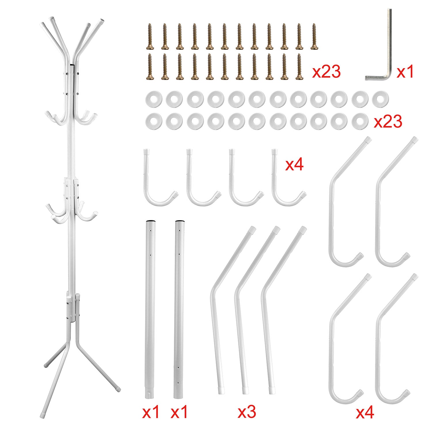 Modern Standing Coat & Hat Rack Organizer with Multi Hooks