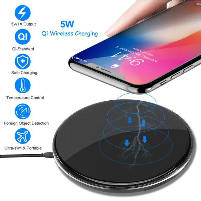 Wireless Charger Qi Certified Ultra Slim 5W Fast Charging Pad