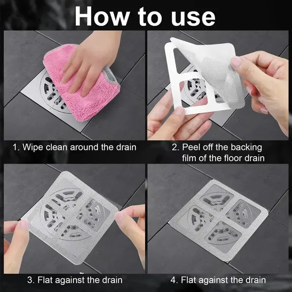 Disposable Drain Hair Catcher Stickers Mesh Filter Covers Set