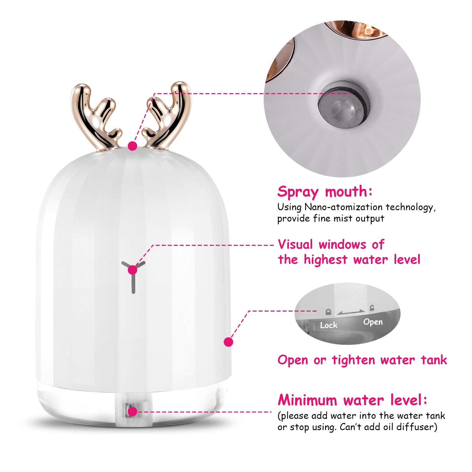 Premium Cool Mist Humidifier Ultrasonic Diffuser LED Light