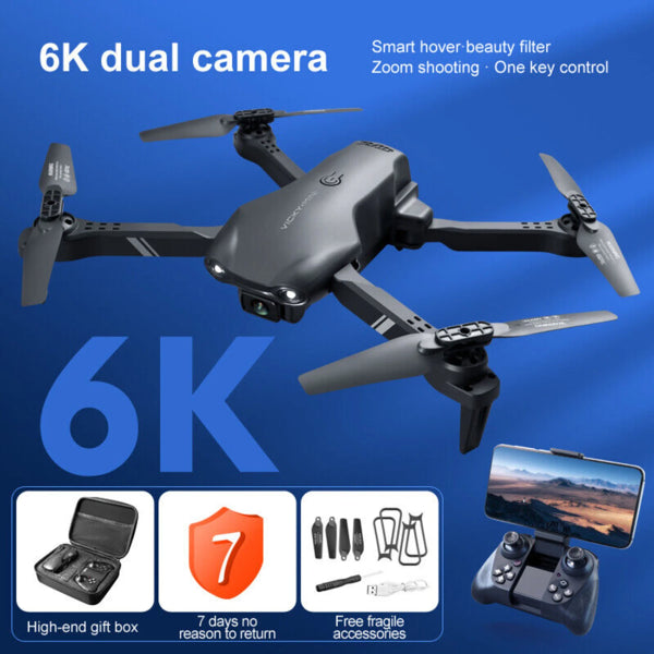 6K HD Foldable RC Drone with Dual Camera WiFi FPV & 3 Batteries