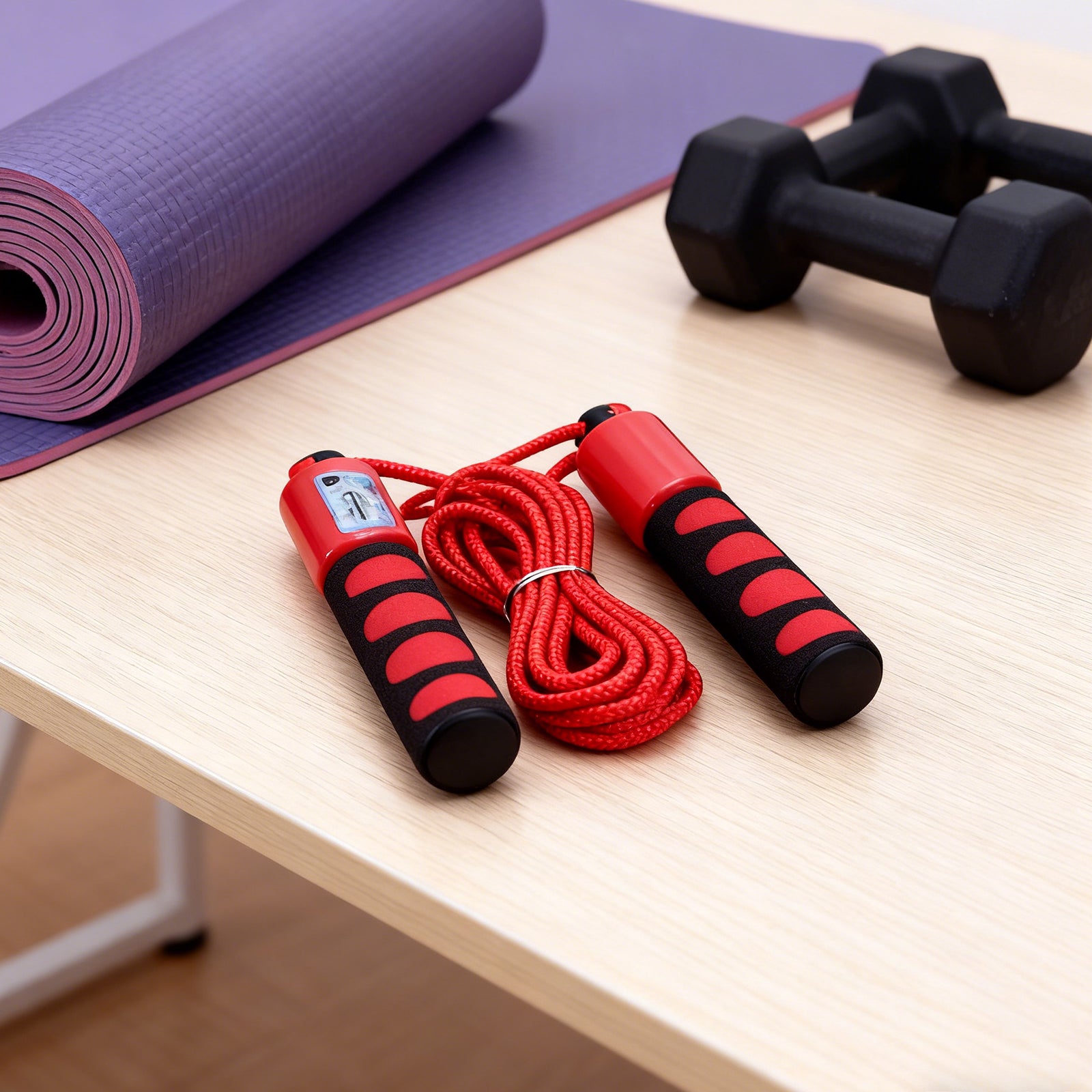 Skipping Adjustable Fitness Jump Rope with Digital Counter for Cardio Workout