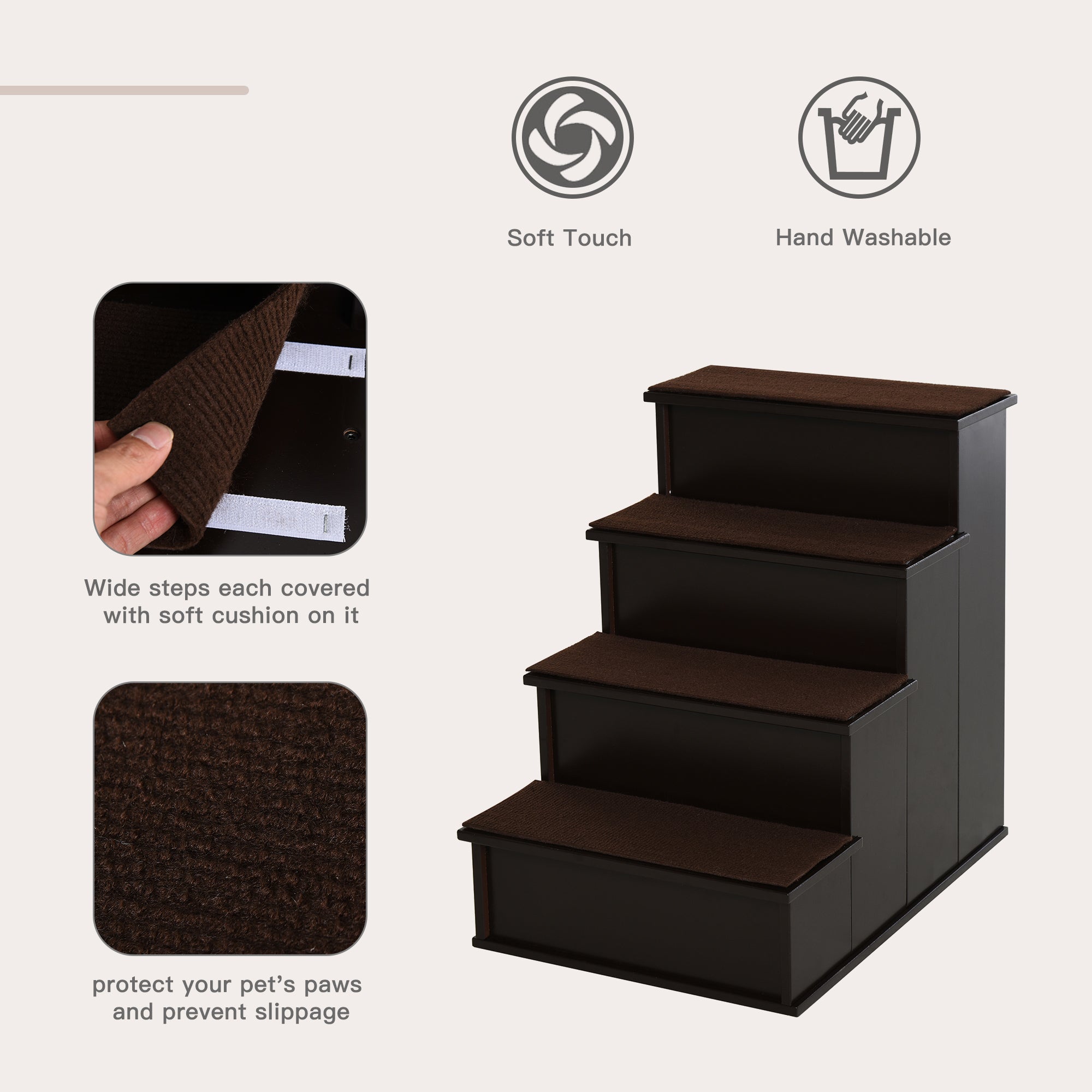 Premium Small Pet Stairs Cushioned Steps for Cats and Dogs