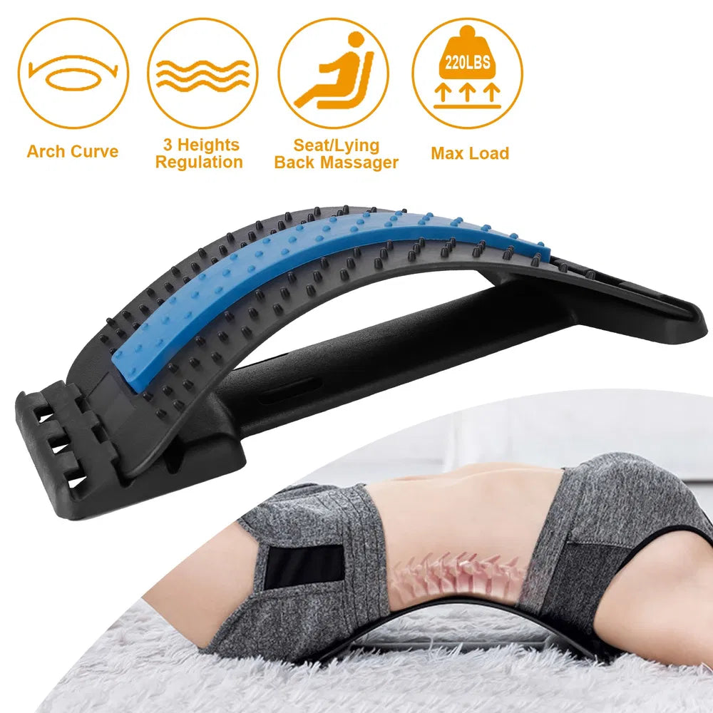 Back Stretching Device Lumbar Support Multi-Level Pain Relief Tool