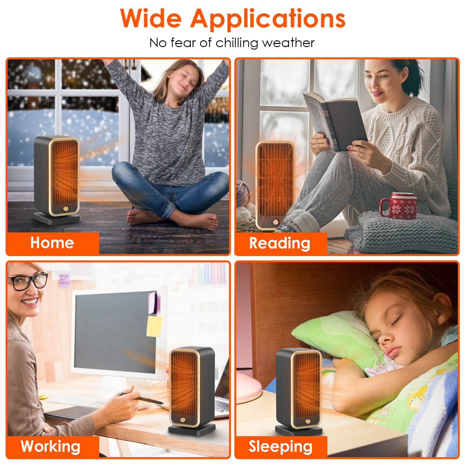 Powerful Portable Space Heater PTC Ceramic Fast Heating Safe