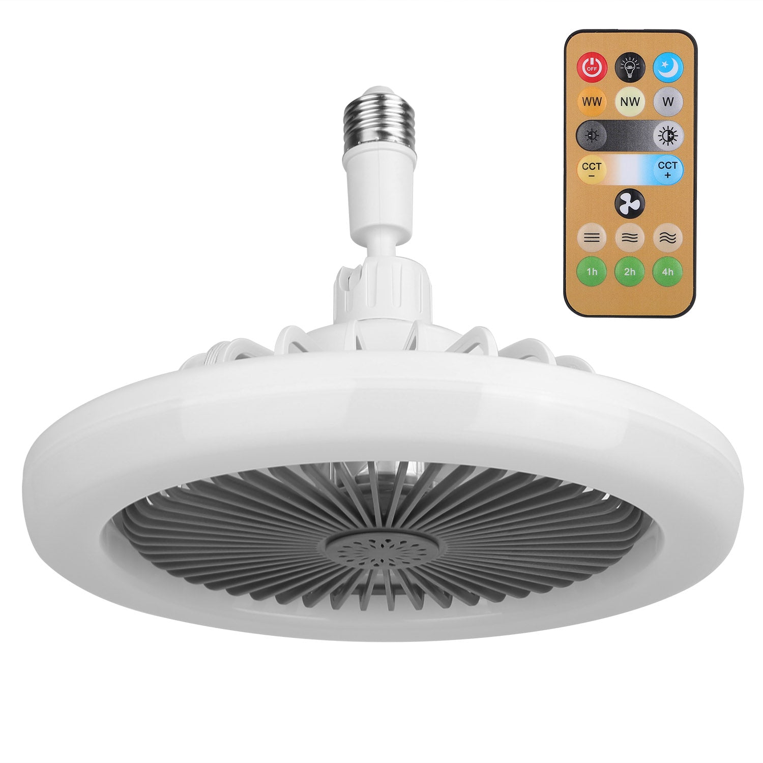 Ceiling Fan Light E27 Remote Control Dimmable 3 Speed Timer