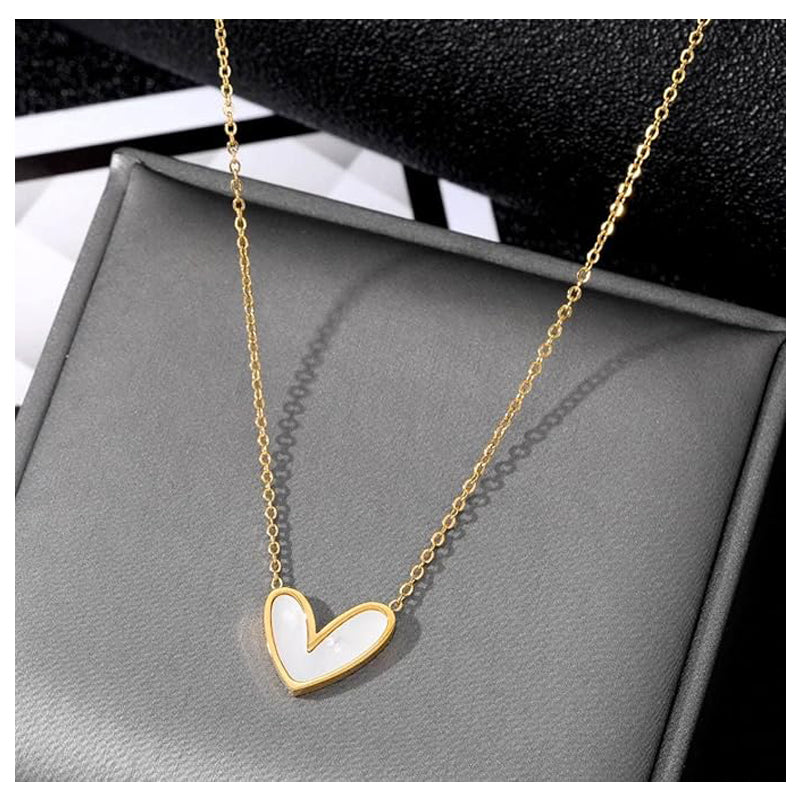 Luxury Gold Jewelry Set – Elegant Heart Necklace Bracelet Ring