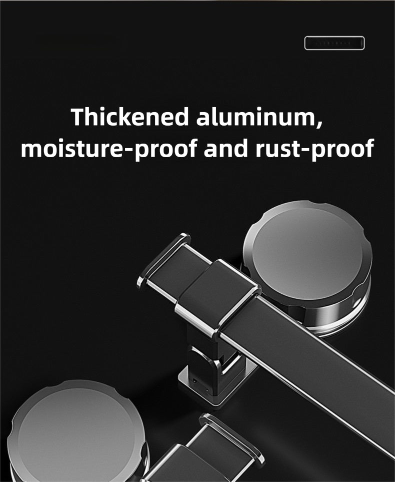 Adjustable Suction Cup Towel Rod No Drill Space Saving Rack