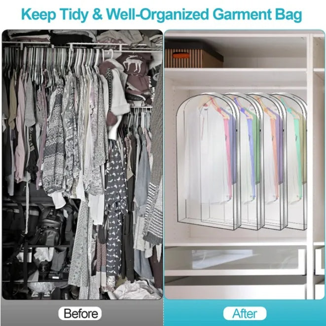 5-Piece Hanging Clothes Storage Bags Dustproof Waterproof Set