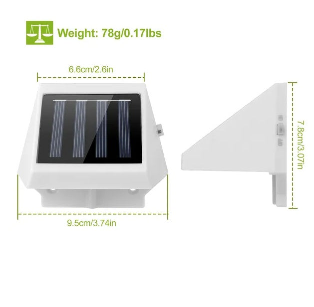Solar Stair Lights LED Dusk to Dawn Waterproof Outdoor