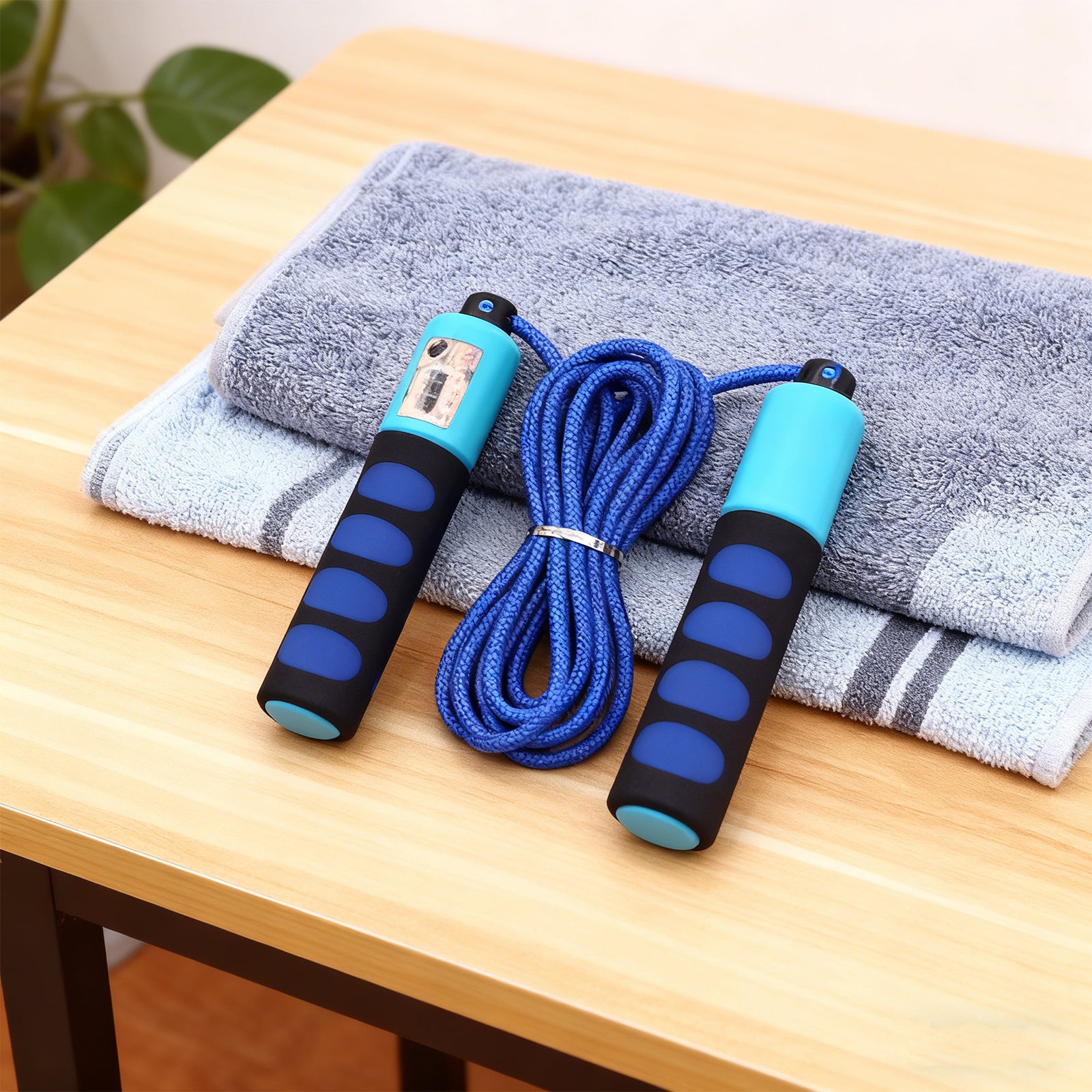 Skipping Adjustable Fitness Jump Rope with Digital Counter for Cardio Workout