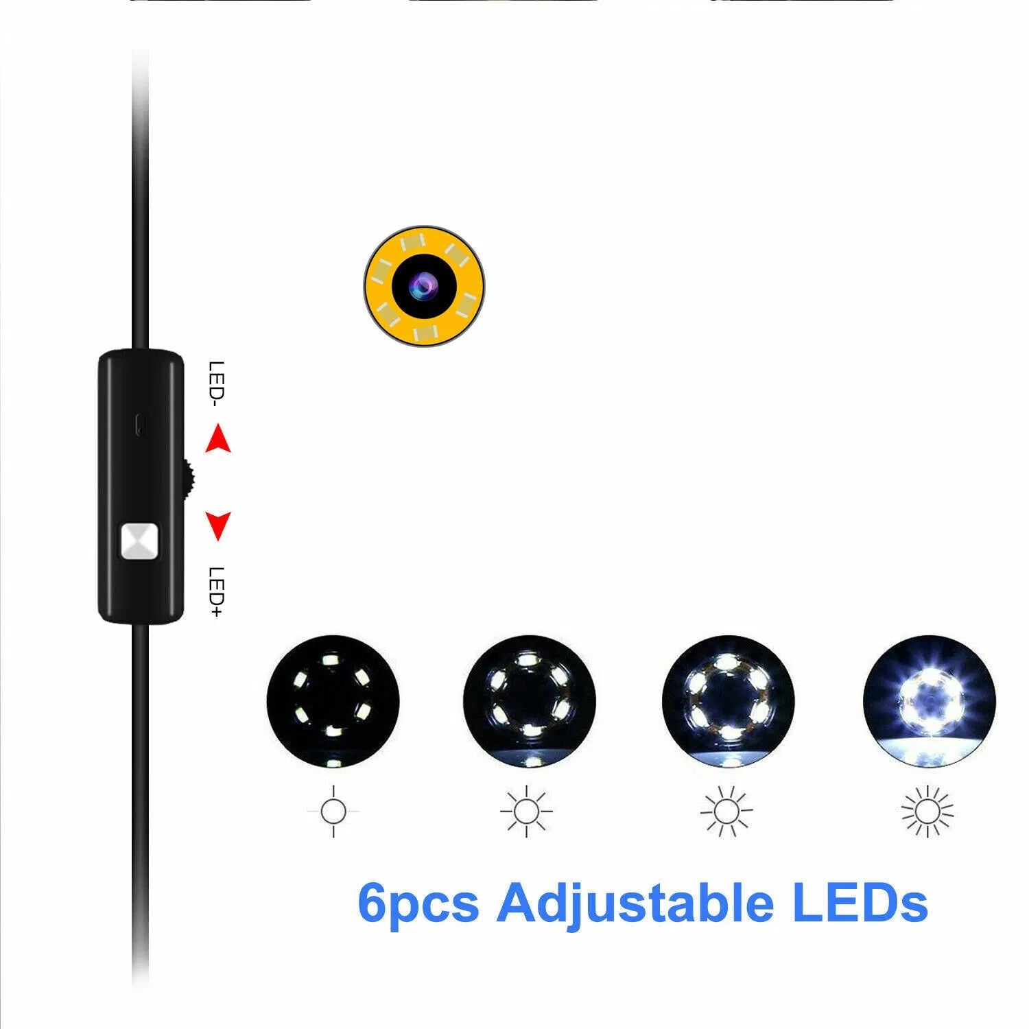USB Endoscope Camera 5M Cable 6LED Borescope for Android