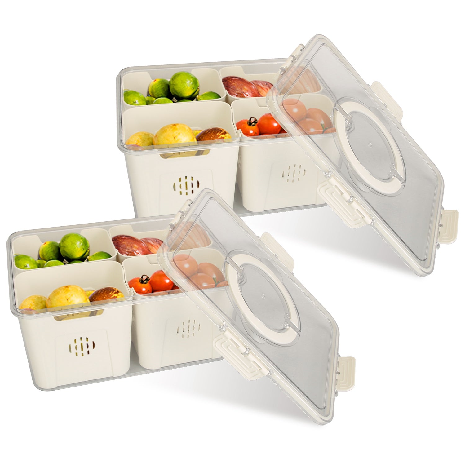 2-Pack Airtight Fruit and Vegetable Storage Containers