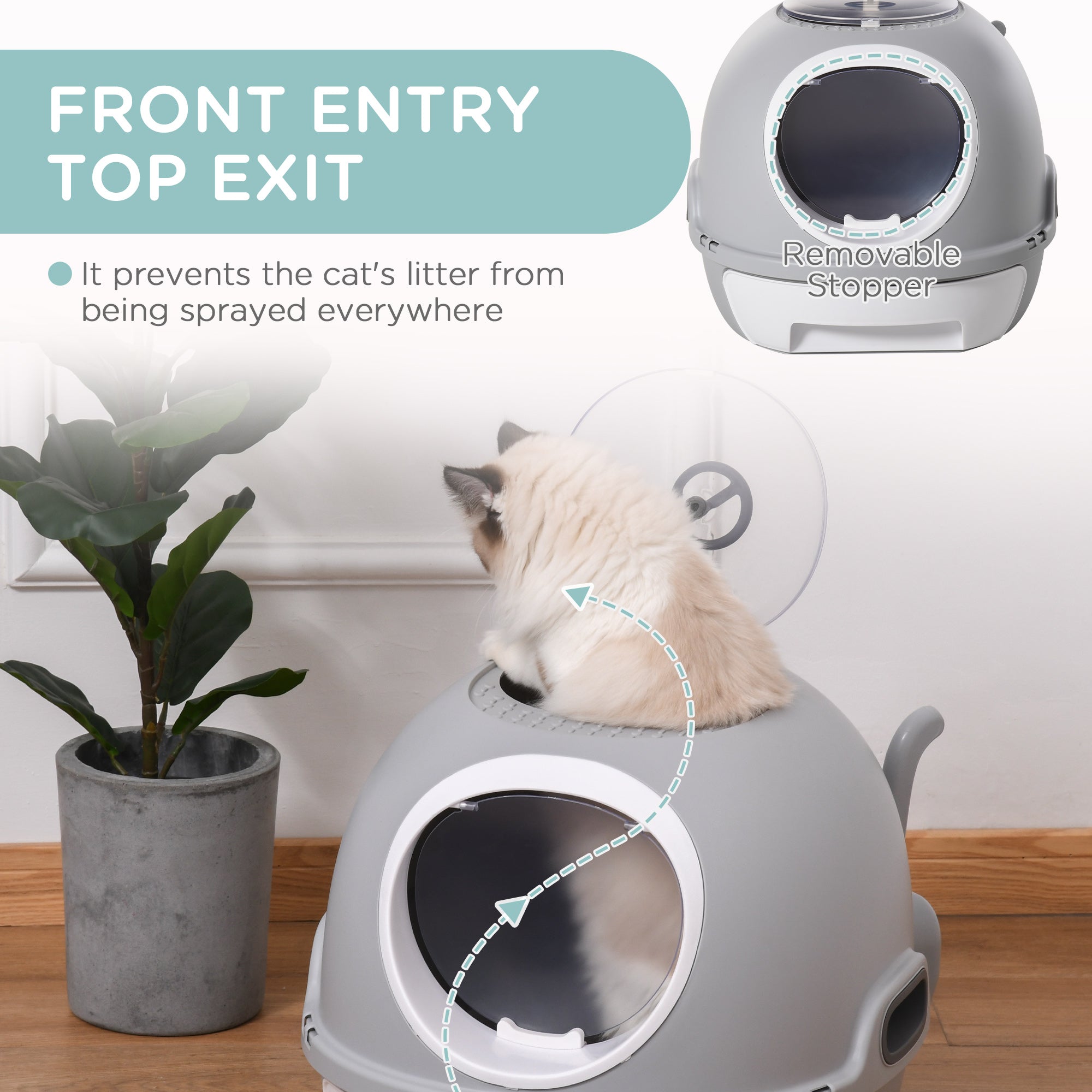 Premium Cat Litter Box Toilet with Lid for Odor Control and Privacy