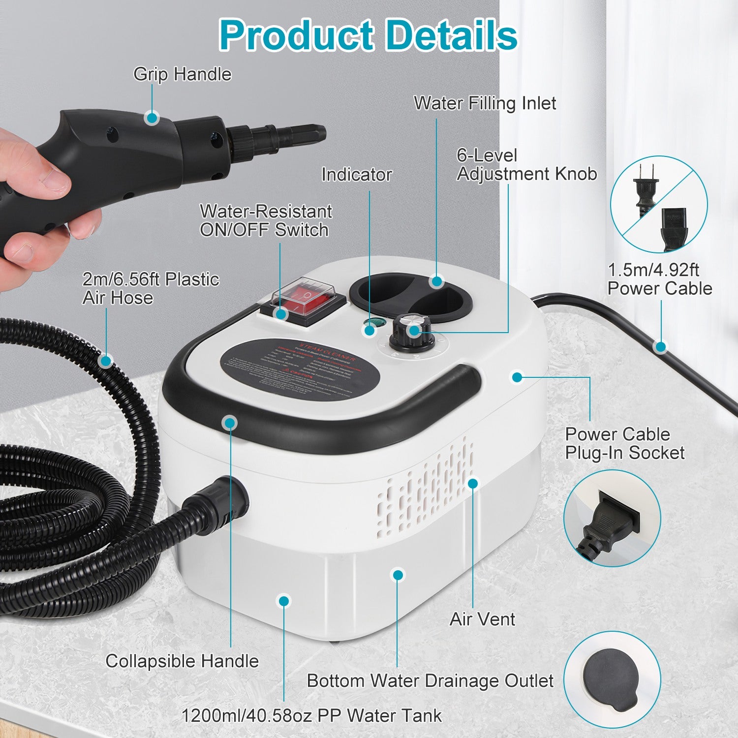 2500W Handheld Steamer Cleaner High Pressure Steam Machine