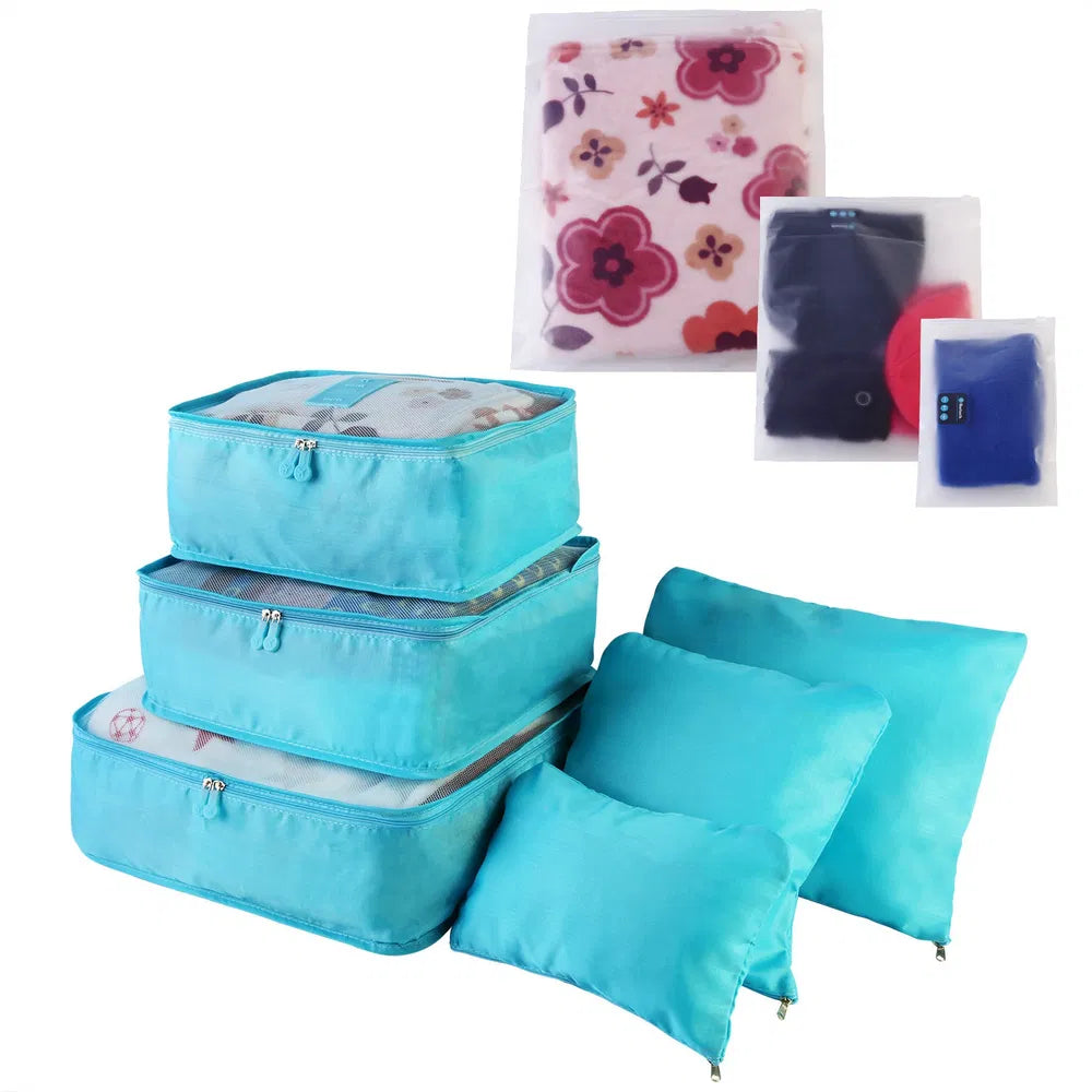 9Pcs Travel Packing Cubes Clothes Storage Organizer Set Bags