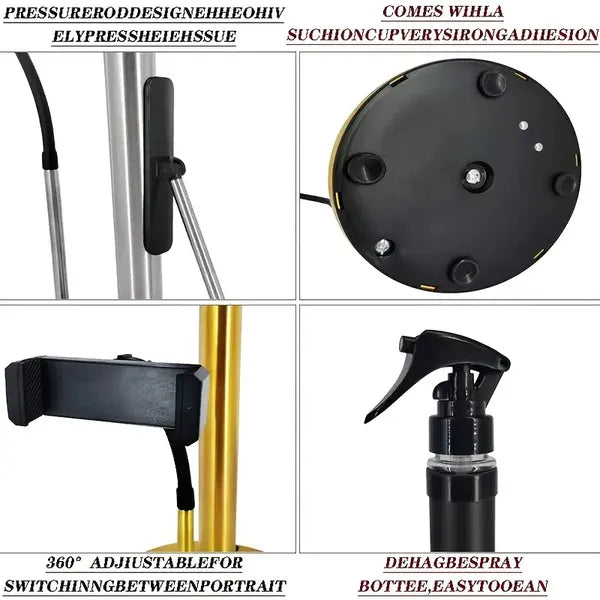 Premium 3-in-1 Adjustable Stand Tissue Holder Phone Mount Set