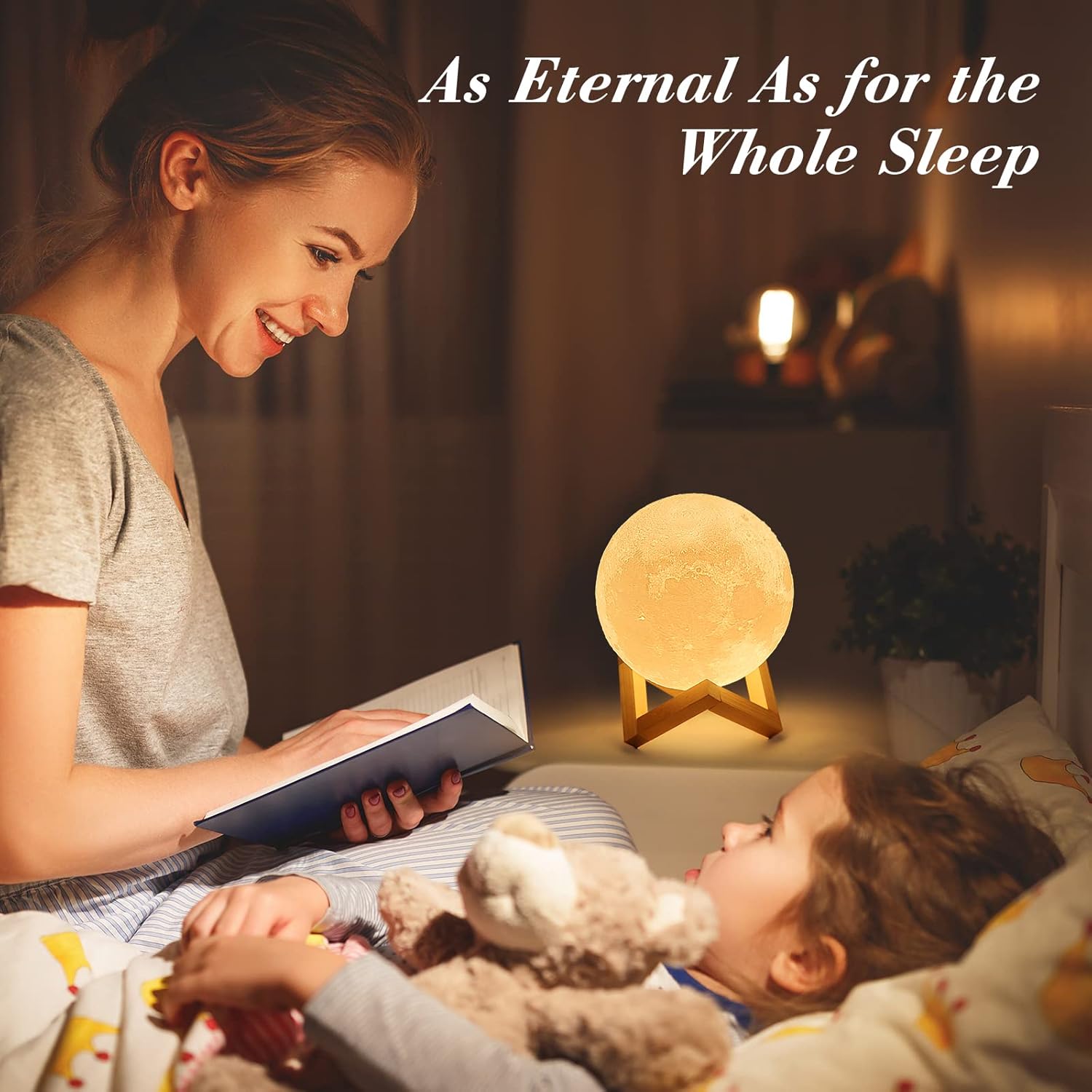 16-Color LED Moon Lamp with Stand & Remote