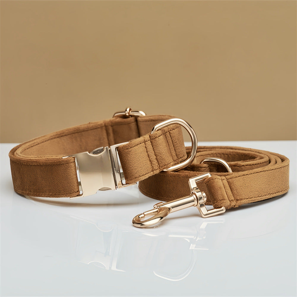 Luxury Velvet Dog Collar and Leash Set Personalized Bow Design