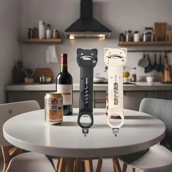 4-in-1 & 5-in-1 Can Opener Bottle Opener Multi Lid Tool Easy Grip