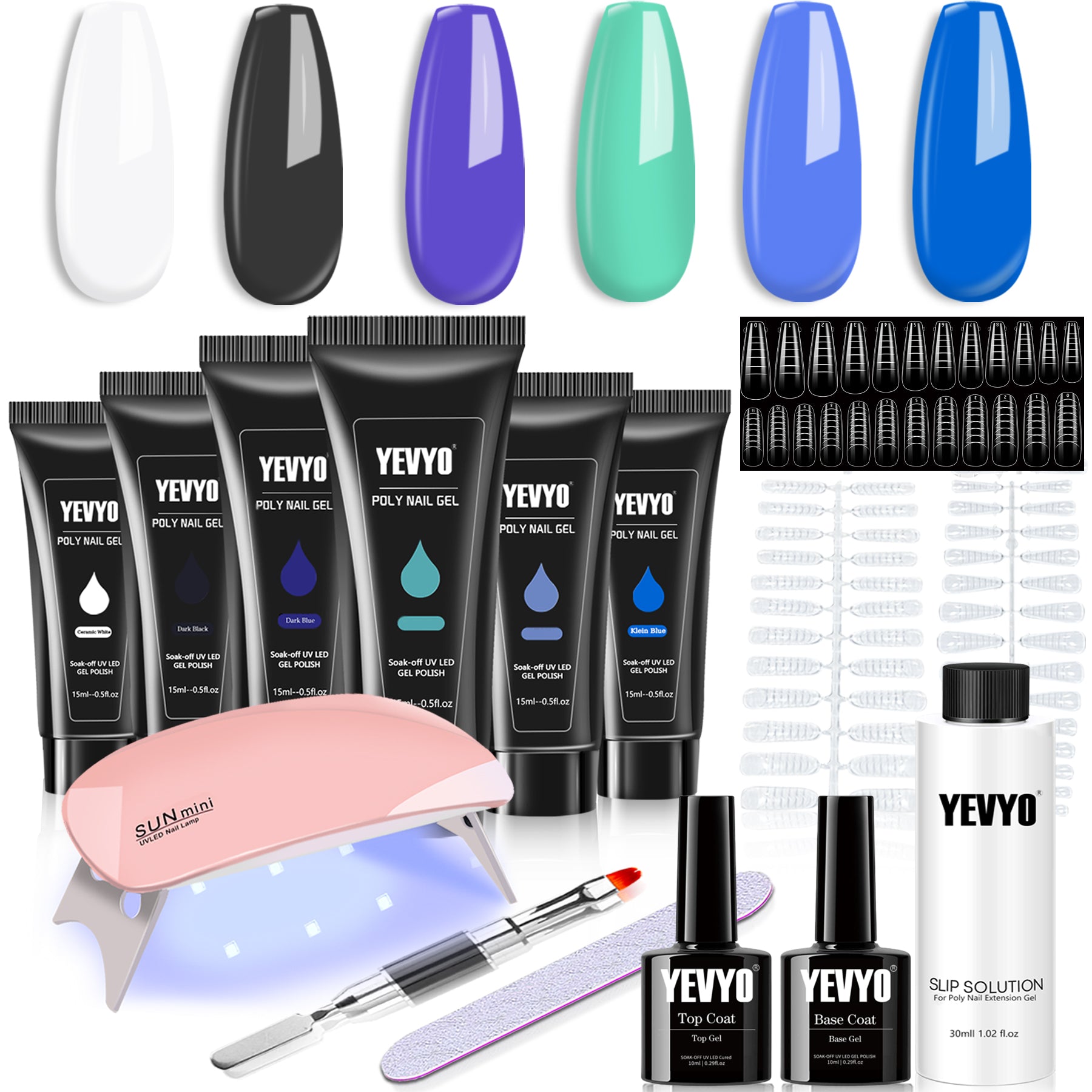 6PCS Polygel Nail Kit with UV Lamp and Builder Tools for Beginners
