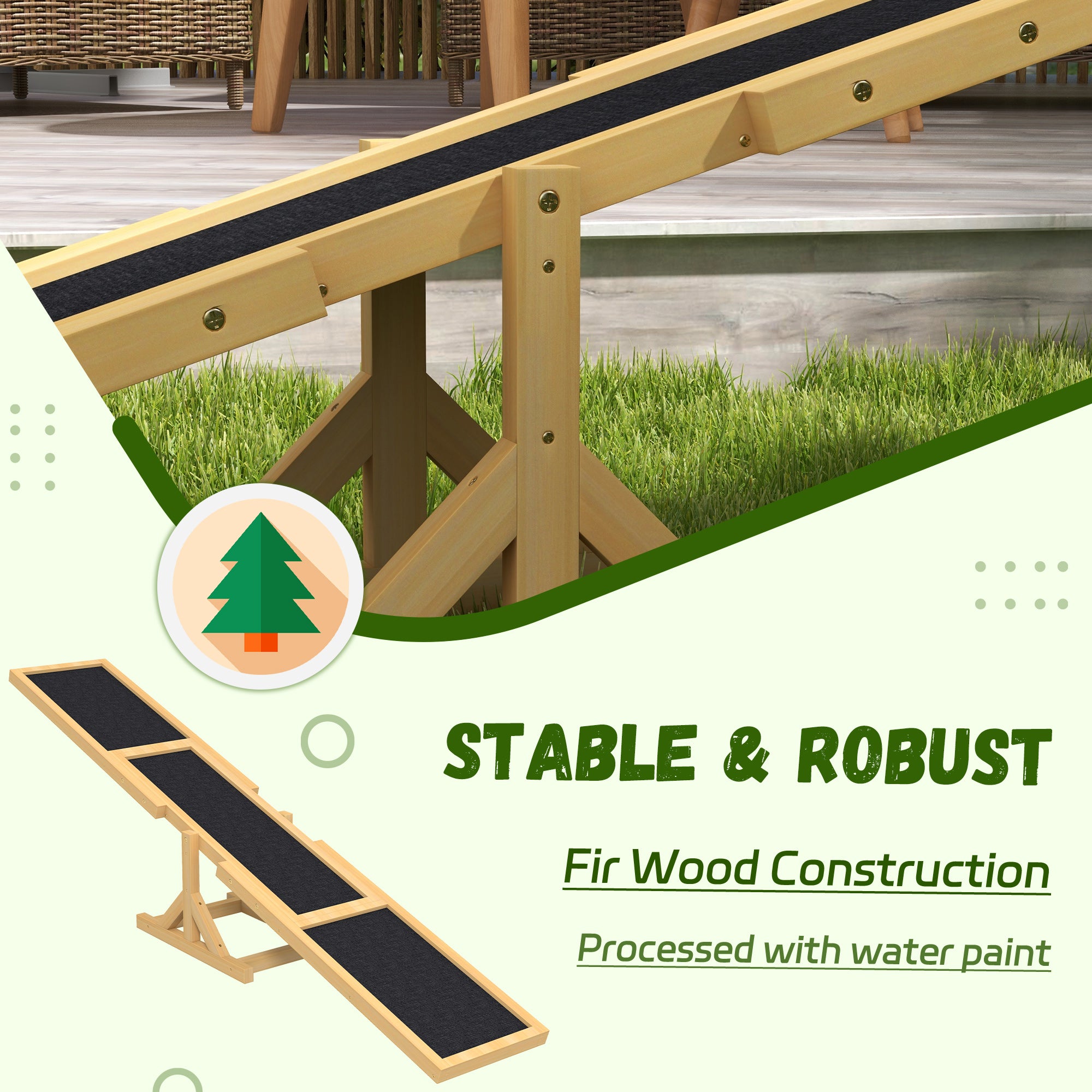 Premium Wooden Dog Agility Seesaw for Training and Exercise