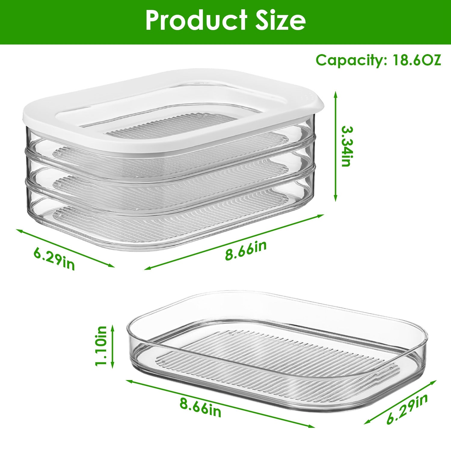 2Pcs Deli Meat Container with Lid for Fridge
