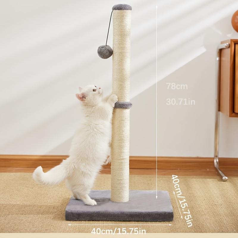 Durable Cat Scratching Post with Sisal Rope and Hanging Ball Toy