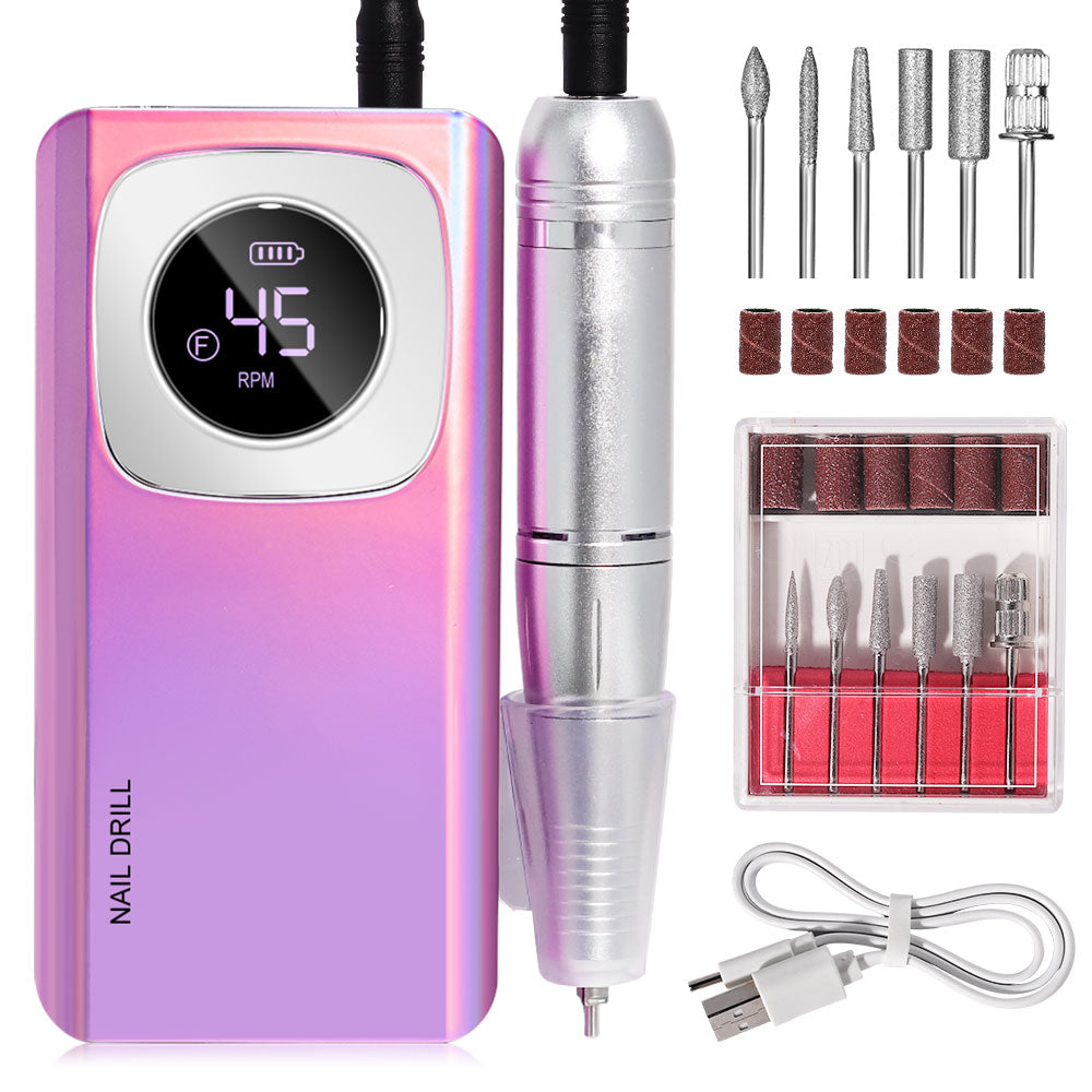 45000RPM Rechargeable Portable Nail Drill Kit