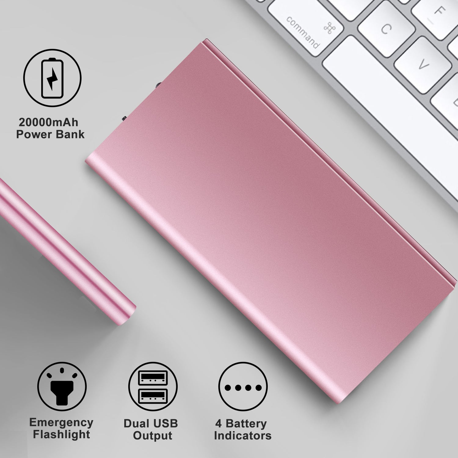 Ultra Thin Power Bank Fast Charging Dual USB Portable Charger