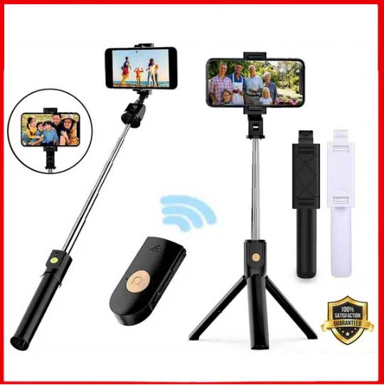 Selfie Stick Tripod with Remote Phone Holder Adjustable Stand