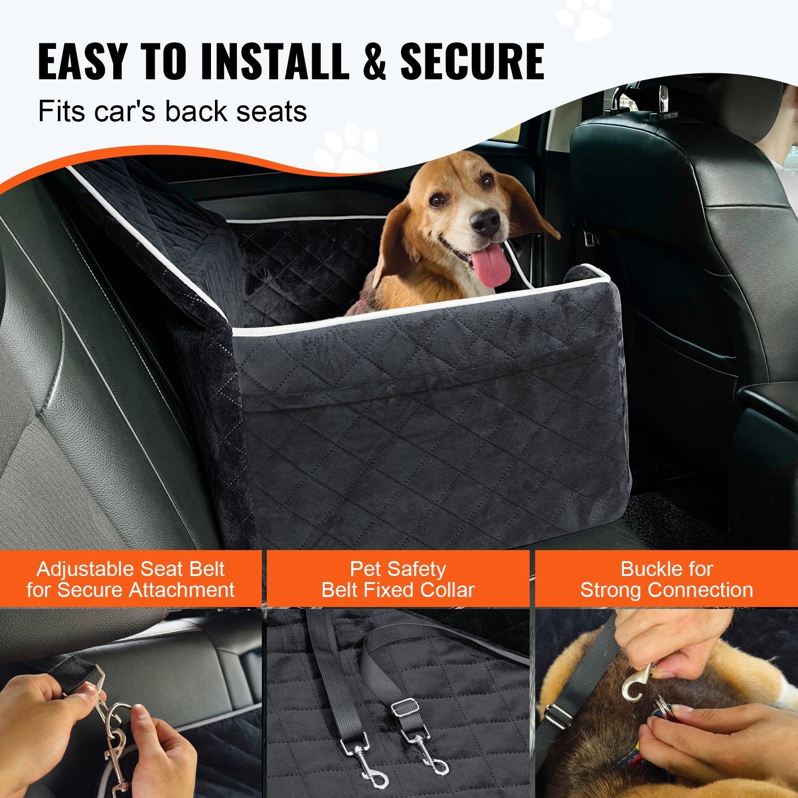 Dog Booster Car Seat for Medium to Large Dogs up to 55 lbs