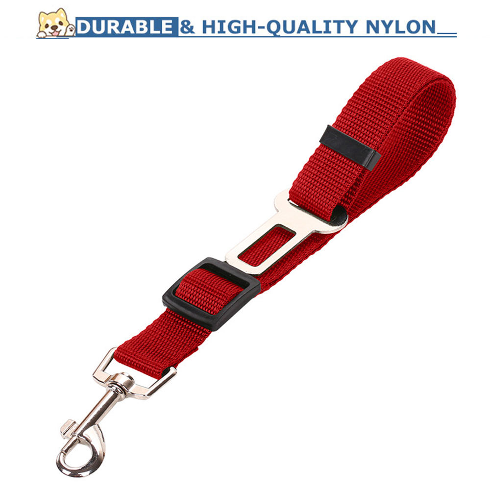 Premium Pet Car Seat Belt Adjustable Safety Leash Durable Nylon