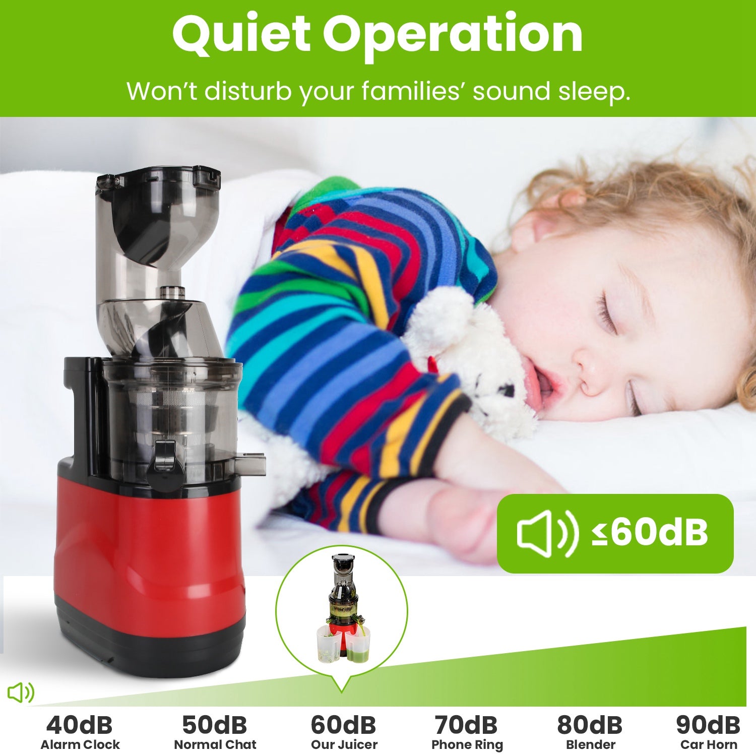 Powerful Cold Press Juicer Slow Masticating High Yield Extractor