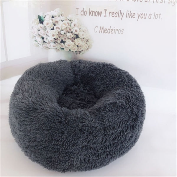 Luxury Round Plush Pet Bed Warm Cozy Nest Pad for Cats Dogs