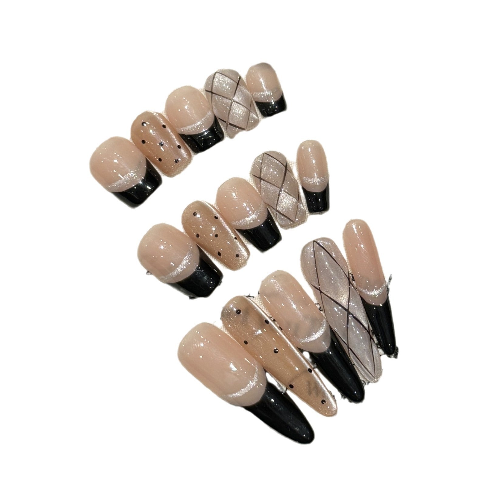 French Black Edge Classic Press On Nails