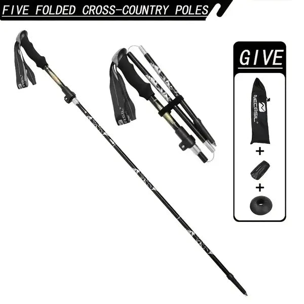 5 Section Collapsible Hiking Poles Lightweight Trekking Poles