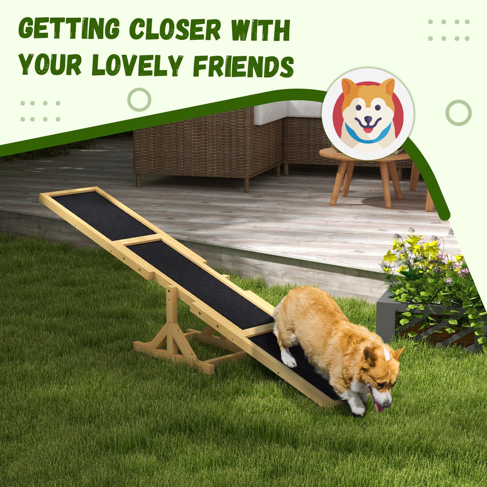 Premium Wooden Dog Agility Seesaw for Training and Exercise