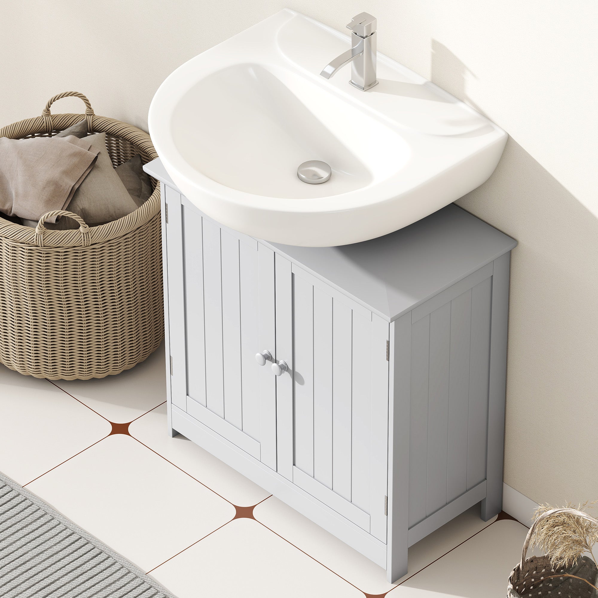 Bathroom Vanity Cabinet Under Sink Storage with Adjustable Shelf